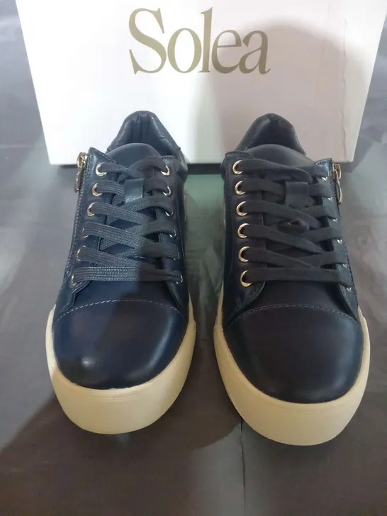 BOXED SOLEA MAEVA NAVY SYNTHETIC SNEAKERS SIZE 37