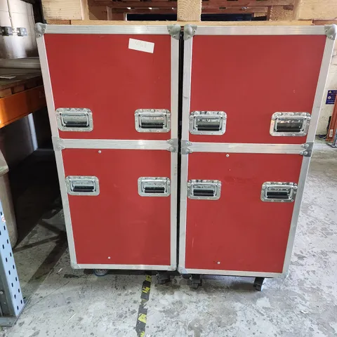 PALLET OF 2 VERY LARGE RED FLIGHT CASES 