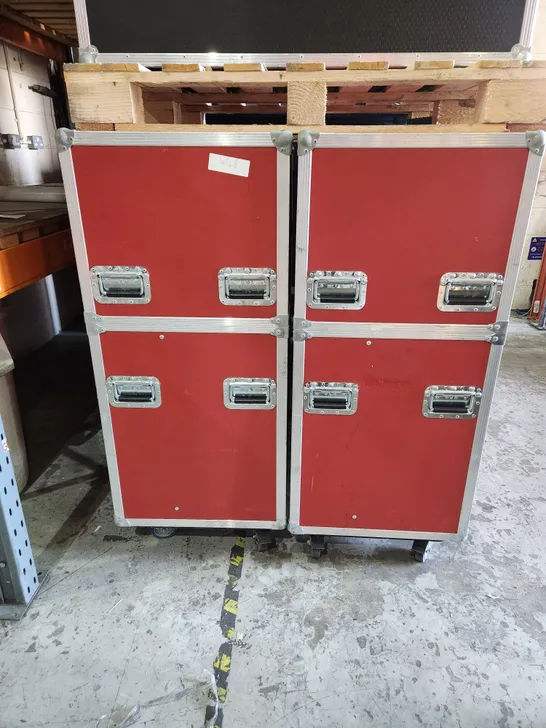 PALLET OF 2 VERY LARGE RED FLIGHT CASES 