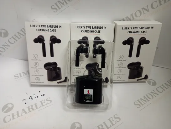 LOT OF 3 LIBERTY TWS EARBUDS WITH CHARGING CASE