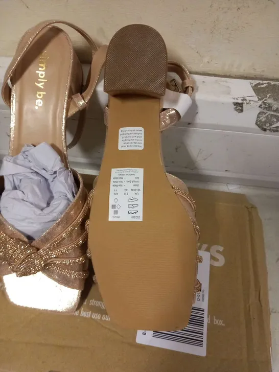 BOXED SIMPLYBE ROSE GOLD HEELS SIZE 9