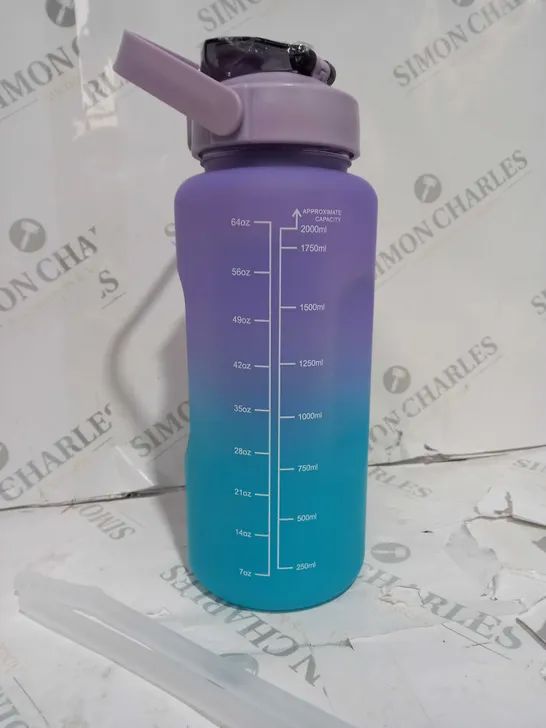 COLOURED 64OZ BOTTLE WITH REMINDERS AND MARKINGS 