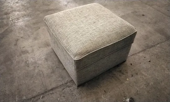 QUALITY BRITISH DESIGNER LIGHT GREY WAFFLE FABRIC FOOTSTOOL