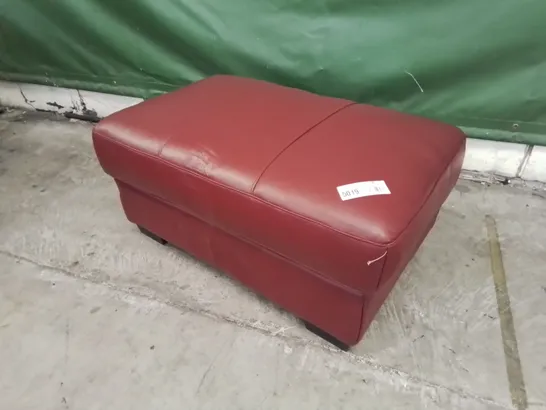 DESIGNER LARGE FOOTSTOOL OX BLOOD LEATHER 