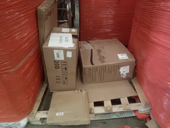 PALLET OF ASSORTED ITEMS INCLUDING OFFICE CHAIR, PORTABLE WARDROBE