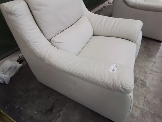 QUALITY ITALIAN DESIGNER DEGANO EASY CHAIR CREAM LEATHER 