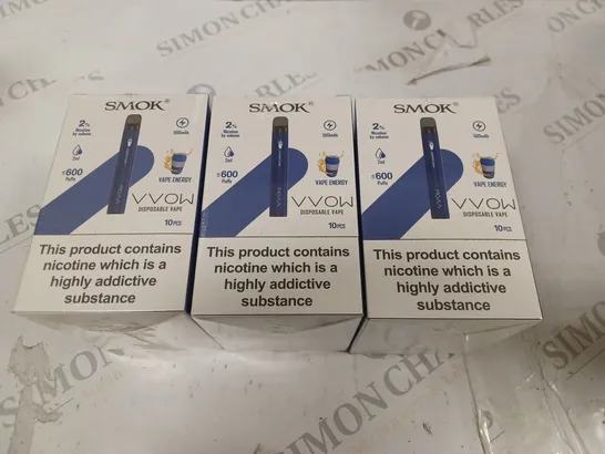 BOX OF 30 SMOK 2% VVOW VAPE ENERGY DISPOSABLE VAPES