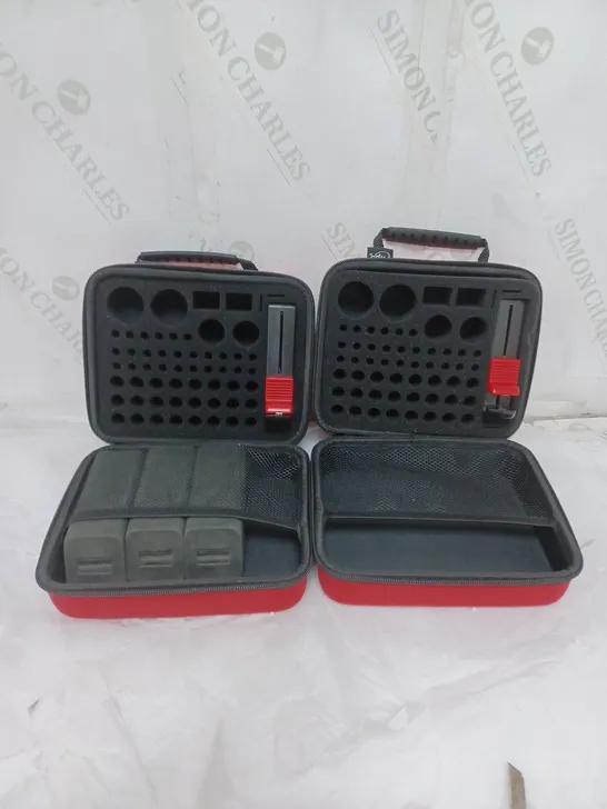 BOXED LOT OF 2 STORAGE CASES RED BY FLIPO