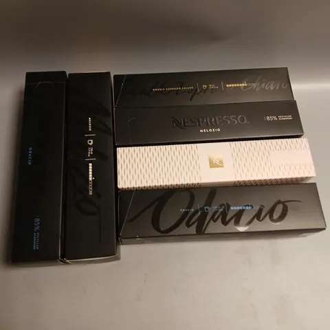 BOX OF APPROX 8 NESPRESSO CUPS IN ASSORTED FLAVOURS 125G EACH