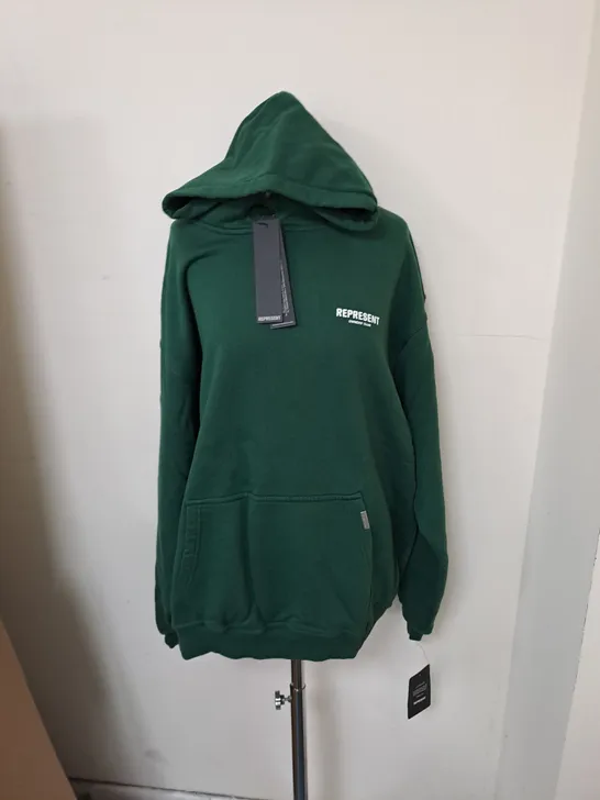 REPRESENT OWNERS CLUB HOODIE RACING GREEN - LARGE