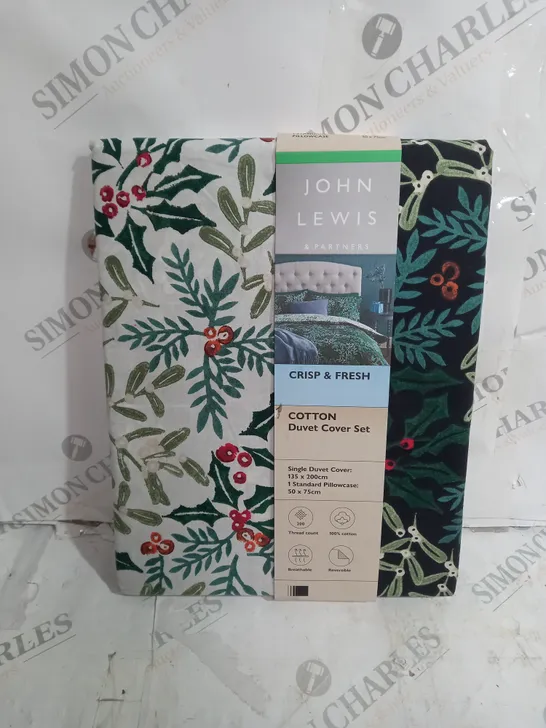 JOHN LEWIS COTTON DUVET COVER SET - SINGLE SIZE