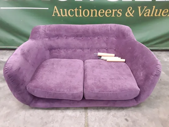 QUALITY DESIGNER MILLICENT 2 SEATER MADE TO ORDER 2 SEATER SOFA - PURPLE FABRIC