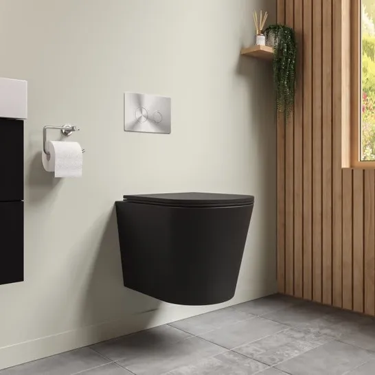 BOXED DESIGNER VERONA WALL HUNG TOILET MATT BLACK