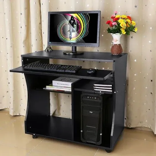 BOXED HOME OFFICE COMPUTER DESK BLACK 