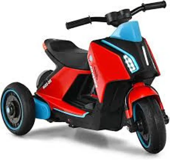 BOXED COSTWAY 6V ELECTRIC TODDLER RIDE-ON MOTORCYCLE 3-WHEEL KIDS RIDE-ON SCOOTER W/ LIGHTS - RED