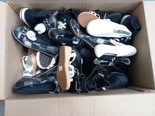 APPROXIMATELY 12 ASSORTED KIDS PAIRS OF SHOES IN VARIOUS COLOURS, STYLES, AND SIZES