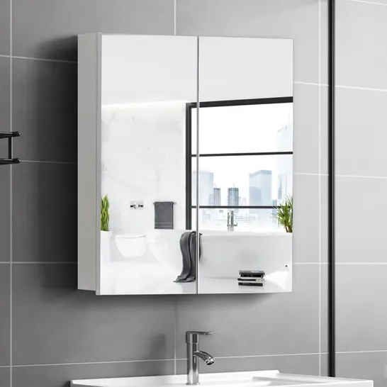 BOXED WHITE BATHROOM MIRROR CABINET (1 BOX)