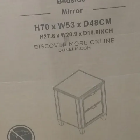 BOXED FITZGERALD BEDSIDE (MIRROR) - H70 X W53 X D48CM 