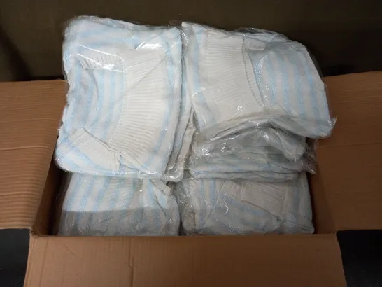 LARGE QUANTITY OF COTTONADE STRIPED KNIT JUMPERS IN BLUE/WHITE - SIZE UNSPECIFIED