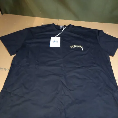 STUSSY BLACK TSHIRT - SIZE XL