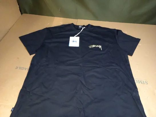 STUSSY BLACK TSHIRT - SIZE XL