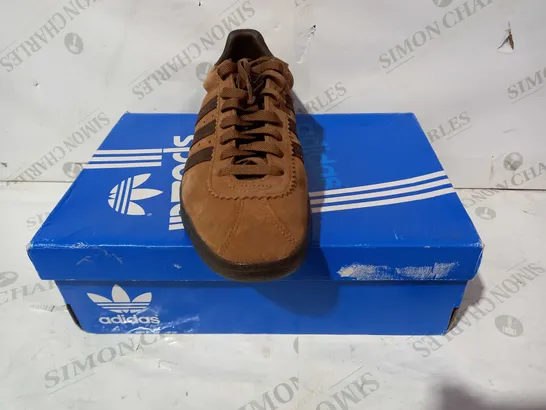 BOXED PAIR OF ADIDAS PADIHAM SPZL SHOES IN BROWN UK SIZE 11.5