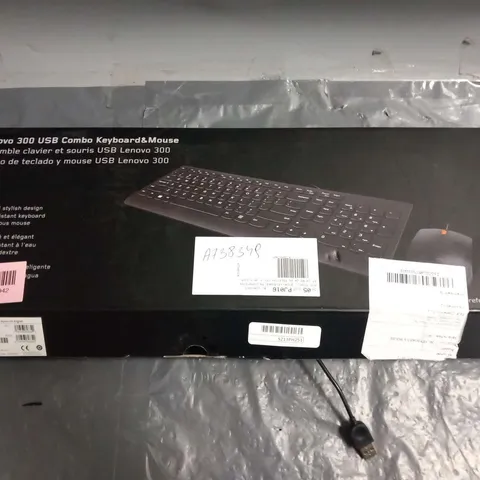 EIGHT BOXED LENOVO 300 USB COMBO KEYBOARD AND MOUSE SETS