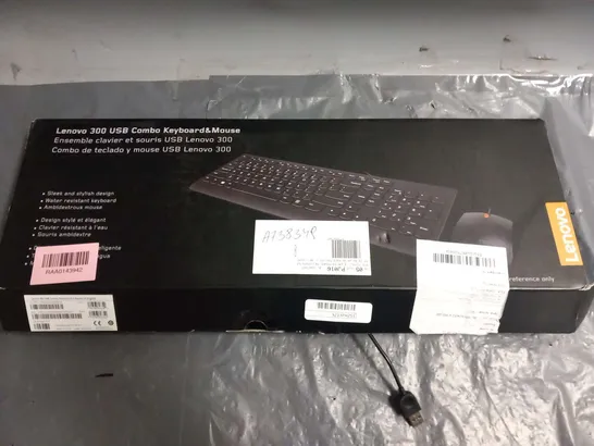 EIGHT BOXED LENOVO 300 USB COMBO KEYBOARD AND MOUSE SETS