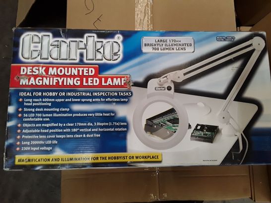 BOXED CLARKE DESK MOUNTED MAGNIFYING LED LAMP