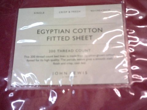 JOHN LEWIS EGYPTIAN COTTON FITTED SHEET - SINGLE 