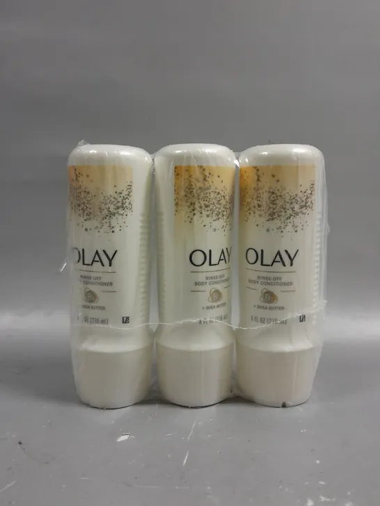 SET OF 3 OLAY RINSE OFF BODY CONDITIONER WITH SHEA BUTTER (236ML)