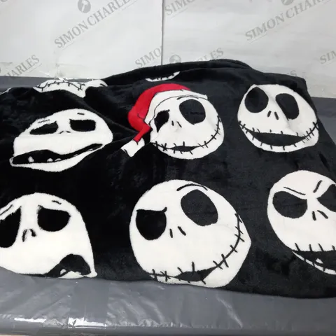 A NIGHTMARE BEFORE CHRISTMAS JACK SKELLINGTON LARGE BLACK BLANKET