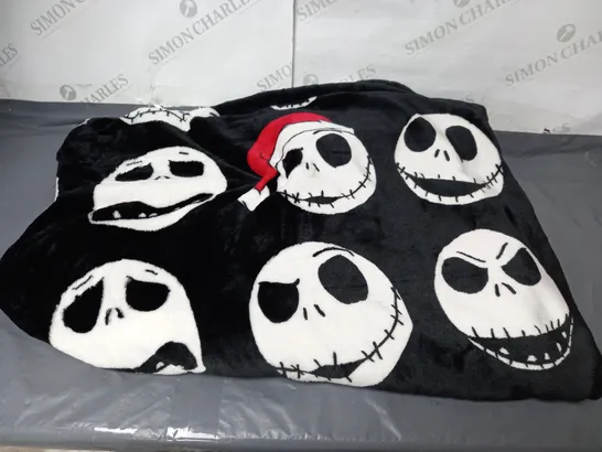 A NIGHTMARE BEFORE CHRISTMAS JACK SKELLINGTON LARGE BLACK BLANKET