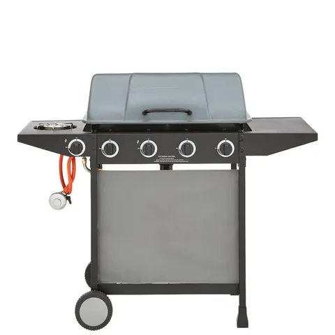 BOXED 4 BURNER GAS BBQ WITH SIDE BURNER