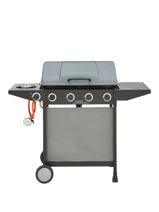 BOXED 4 BURNER GAS BBQ WITH SIDE BURNER