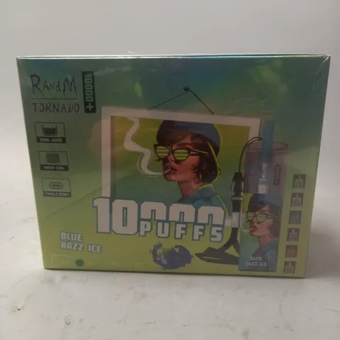 R AND M TORNADO BLUE RAZZ ICE DISPOSABLE VAPES - 10 PER BOX