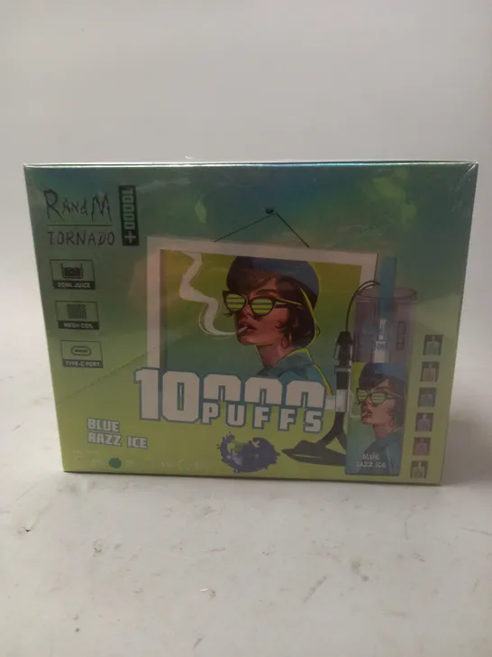 R AND M TORNADO BLUE RAZZ ICE DISPOSABLE VAPES - 10 PER BOX