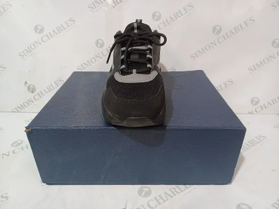 BOXED PAIR OF DIOR TRAINERS IN BLACK/REFLECTIVE GREY EU SIZE 43