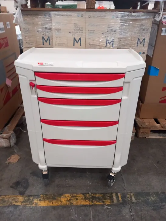 BRAND NEW METRO FLEXLINE ANTIMICROBIAL FL27P FOUR DRAWER CART WITH PASSIVE LOCK