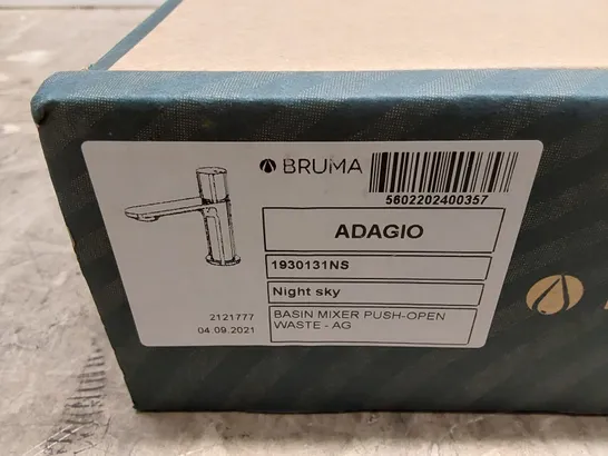 BOXED BRUMA ADAGIO BASIN MIXER WITH PUSH-OPEN WASTE - MIDNIGHT SKY