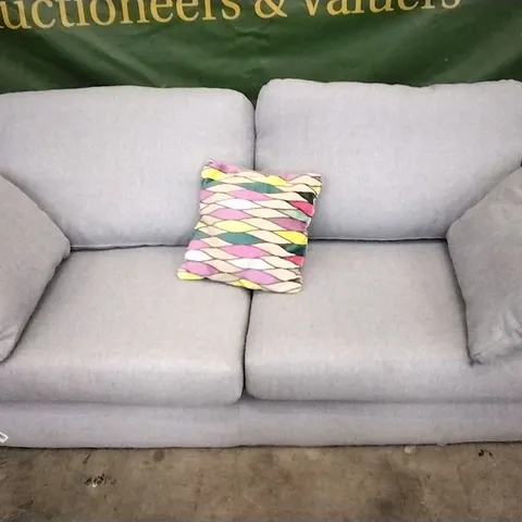 QUALITY DESIGNER LIGHT GREY FABRIC 2 SEATER SOFA