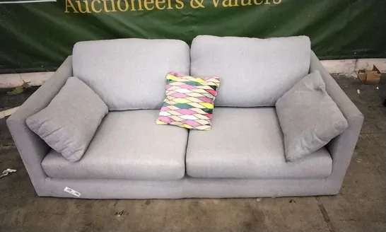 QUALITY DESIGNER LIGHT GREY FABRIC 2 SEATER SOFA