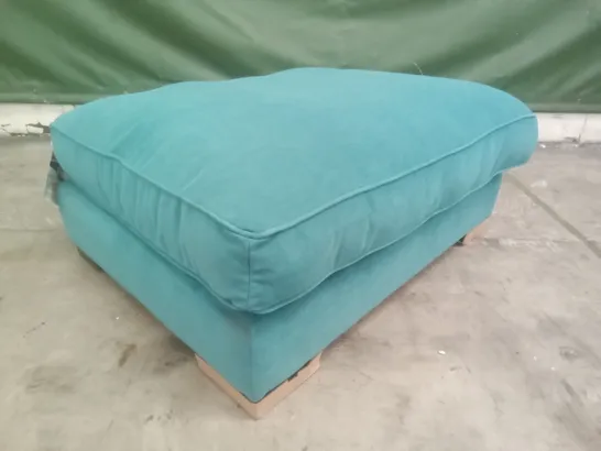 DESIGNER THE LOUNGE COMPANY MADE FOOTSTOOL - TEAL FABRIC