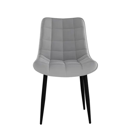 BOXED SET OF 4 NOVA VELVET DINING CHAIRS IN GREY (1 BOX)