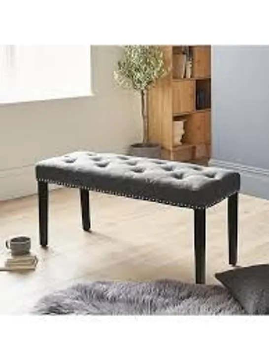 WARWICK VELVET BENCH CHARCOAL/BLACK