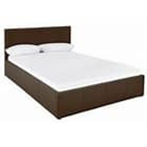 HARTFORD FAUX LEATHER DOUBLE BEDFRAME IN CHOCOLATE 2 BOXES