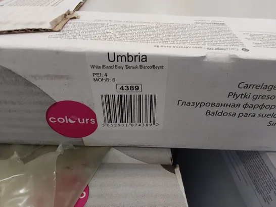 PALLET TO CONTAIN APPROX 68 X PACKS OF JOHNSON TILES UMBRIA WHITE GLAZED PORCELAIN FLOOR TILES - 9 TILES PER PACK // TILE SIZE: 33.3cm X 33.3cm X 7mm