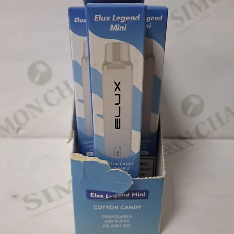 BOX OF 9 ELUX LEGEND MINI COTTON CANDY DISPOSABLE 600 PUFFS