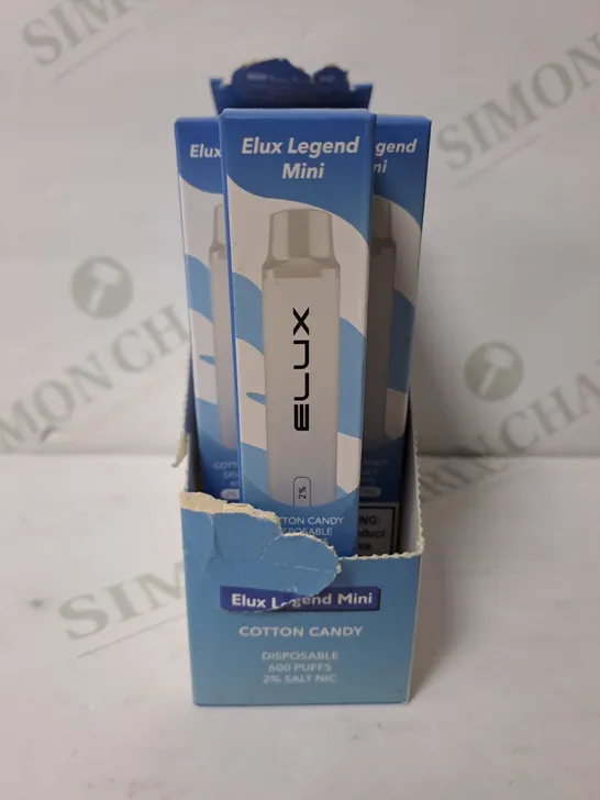 BOX OF 9 ELUX LEGEND MINI COTTON CANDY DISPOSABLE 600 PUFFS