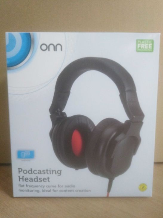 3 BRAND NEW BOXED ONN PODCASTING HEADSETS 